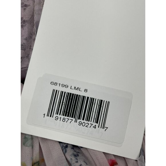 Mac Duggal Floral Gown High Neck Long Sleeve Flowy Ruffle Formal Maxi Dress Sz 8 - Picture 9 of 9